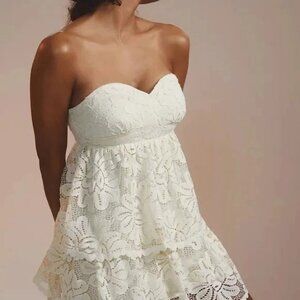 NWT Anthropologie Maeve Strapless Lace Mini Dress XL